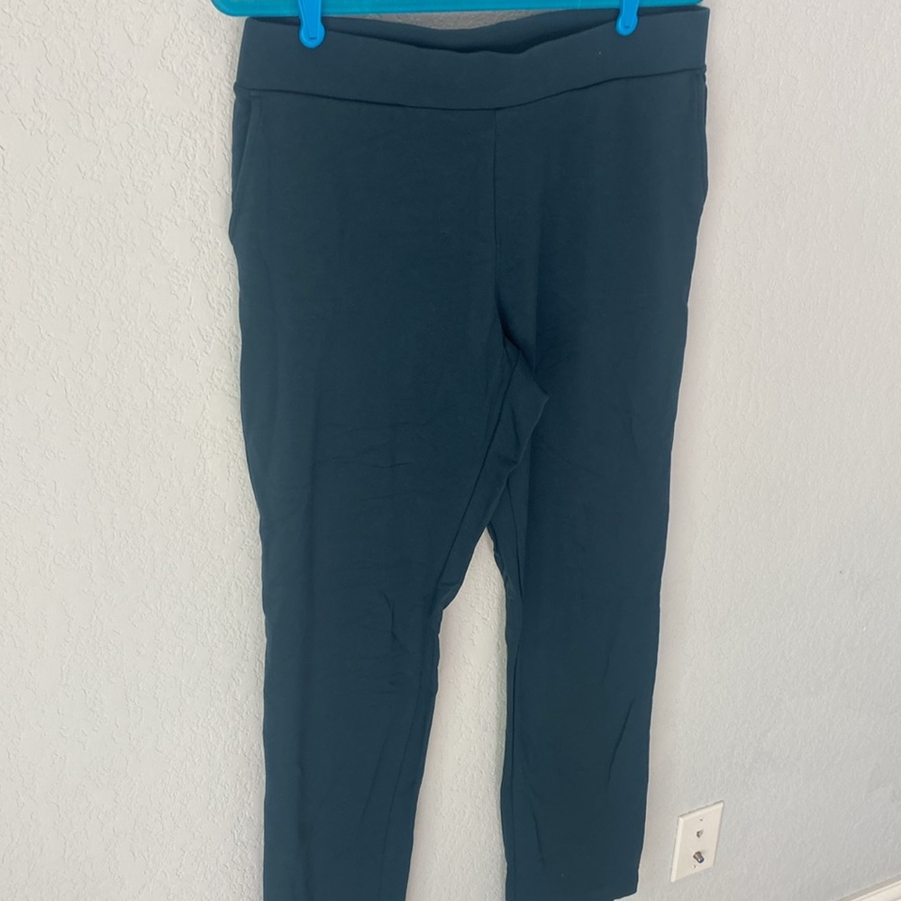 J. Jill Dark pine Green affinity slim leg French terry pants - Picture 4 of 8